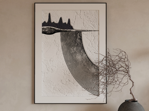 Modern Decorative Painting Black and White Hanging Painting Texture Painting