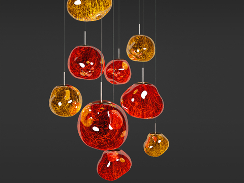 Glass colored chandelier decorative chandelier