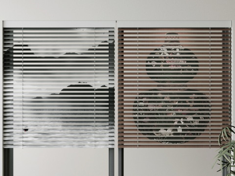 New Chinese-style venetian blinds blinds calligraphy and painting venetian blinds