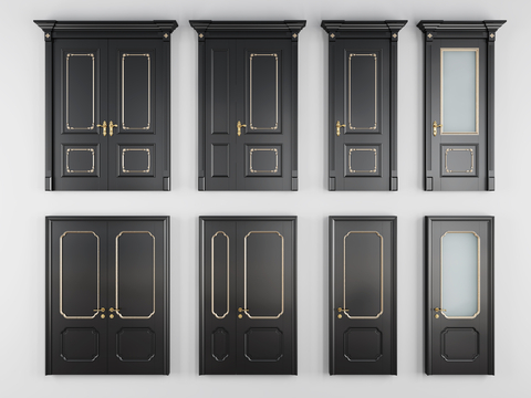 European-style paint room door flat door single door