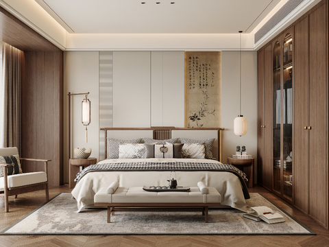 New Chinese-style master bedroom