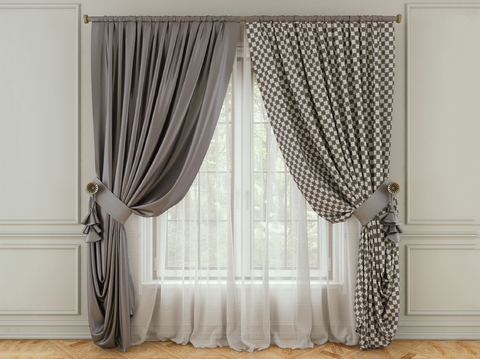 Double-layer curtain gauze curtain blackout curtain