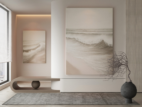 Modern wave painting decorative painting