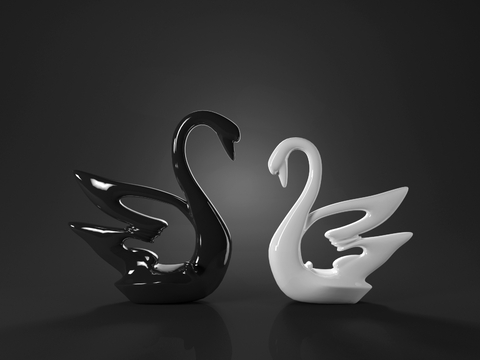 Modern swan ornaments