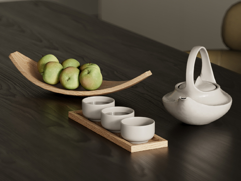 Modern Tea Set Ornaments Desktop Ornaments Fruit