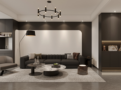 High gray living room