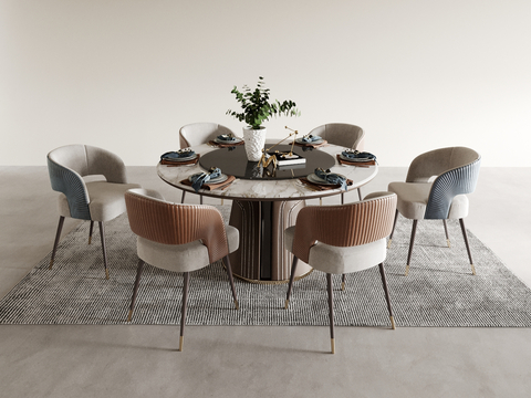 Round Dining Table and Chair