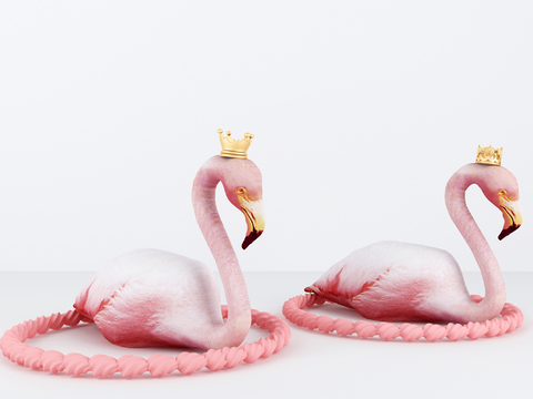 Nordic Internet Red Flamingo Sculpture Ornaments