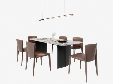 Modern Dining Table and Chair Rock Plate Dining Table