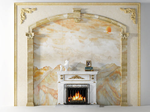 European fireplace Wall