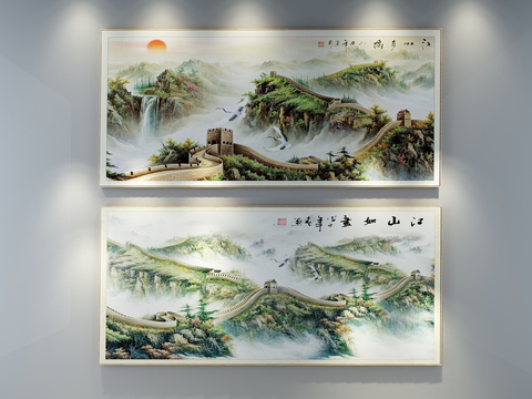 Neo-Chinese Style Decorative Painting Great Wall Hanging Painting