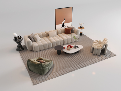 Cream Style sofa coffee table Sectional Sofa