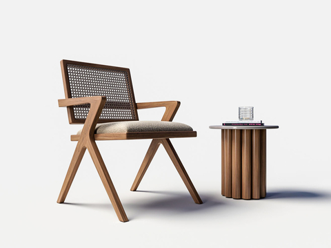 Modern Solid Wood Lounge Chair Armchair