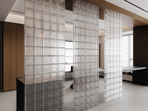 Glass partition glass brick