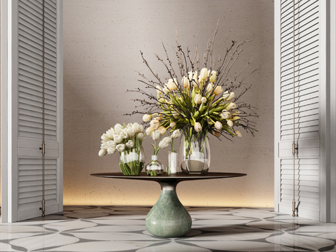 Modern Hotel End View Platform Flower Vase