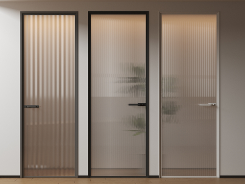 Modern Very Narrow Border Single Door Glass Door