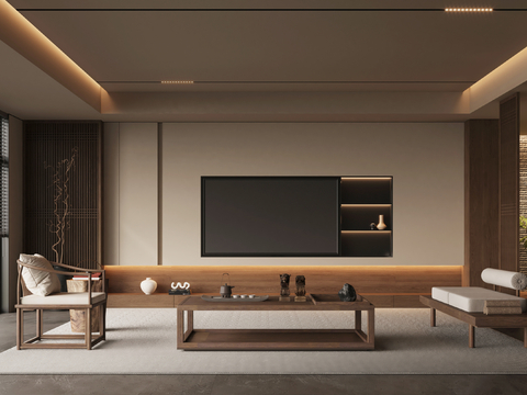 Neo-Chinese Style Song Style Living Room