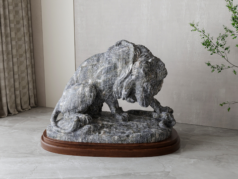 American Stone Lion Sculpture Ornaments