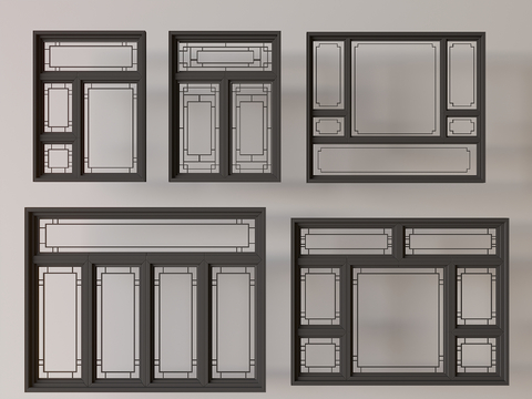 Neo-Chinese Style window casement window broken bridge aluminum glass window