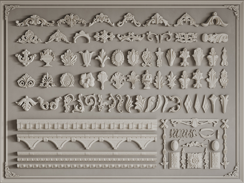 European-style carved corner flower plaster line