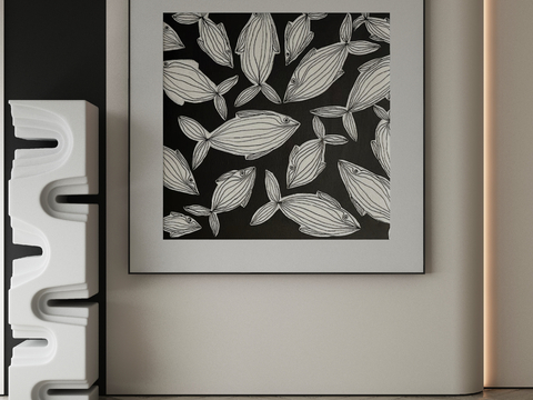 Modern Decorative Painting Black and White Hanging Painting