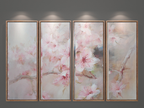 New Chinese Decorative Painting Peach Blossom Oil Painting