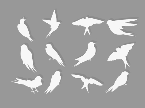 Swallow Silhouette Bird Wall Decoration