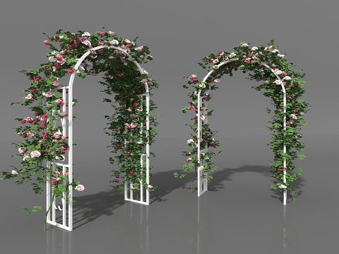 Arched door outdoor flower basket door garden door