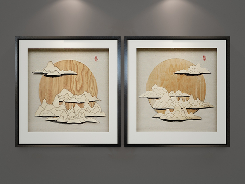 New Chinese Decorative Painting Three-dimensional Painting Hanging Painting