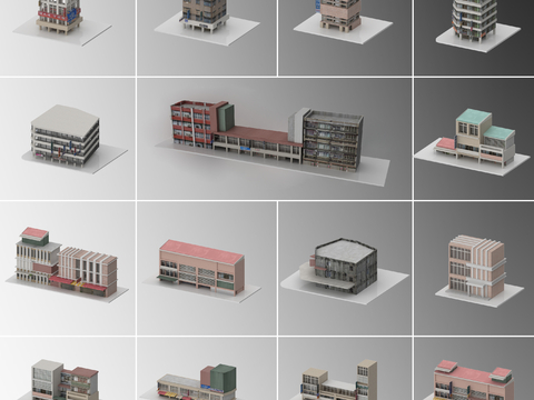 County Commercial Building Street Commercial Residential Building Building Model