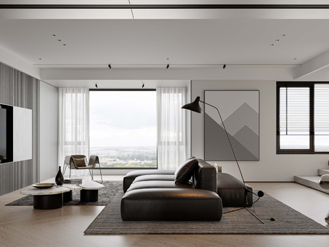 High gray living room