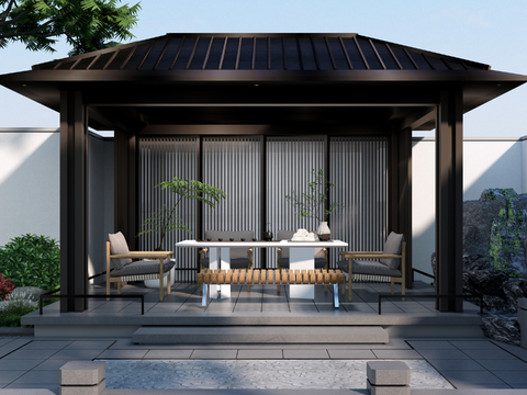 New Chinese Courtyard Pavilion