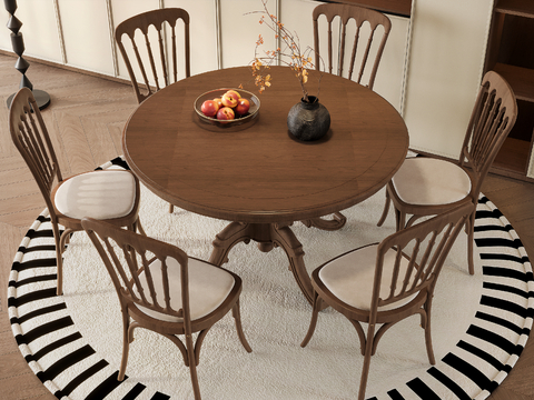 American Round Dining Table and Chair