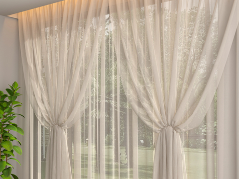 French Shade Curtain Window Screen