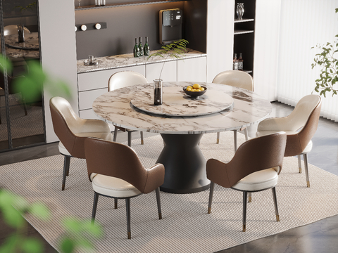 Simple Dining Table and Chair Round Dining Table for Six