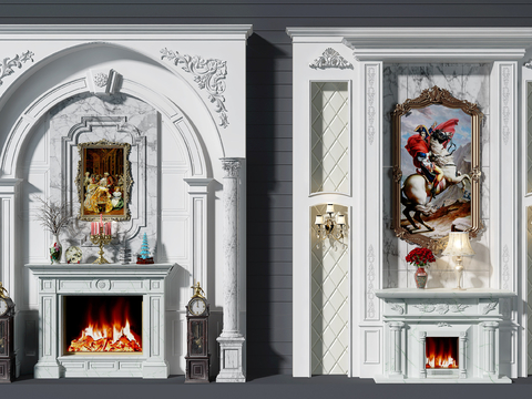 European fireplace background