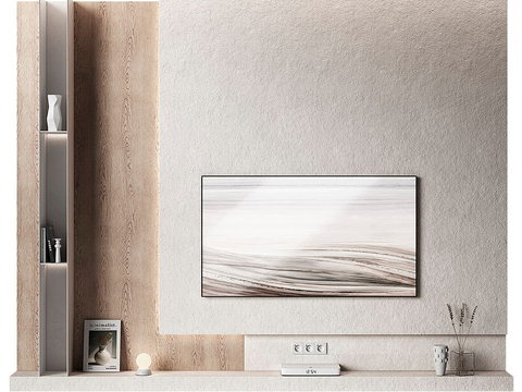 Wabi-sabi Style Wall TV background wall