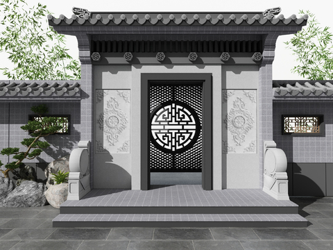 Chinese-style gate courtyard gate