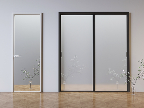 Oil sand glass door sliding door