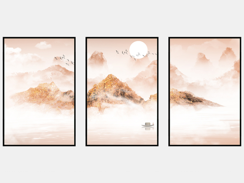 Chinese Zen Hanging Painting Landscape Painting Decorative Painting