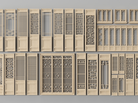 Chinese-style hollow partition