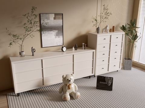 Cream Style Side Cabinet Chest of Drawers