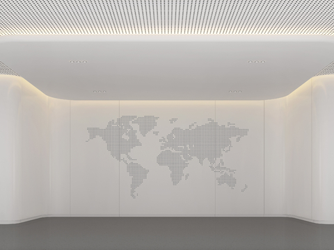 Office foyer map Wall perforated wall