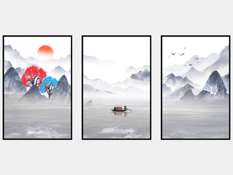 Chinese Landscape Painting Combination Painting Decorative Painting