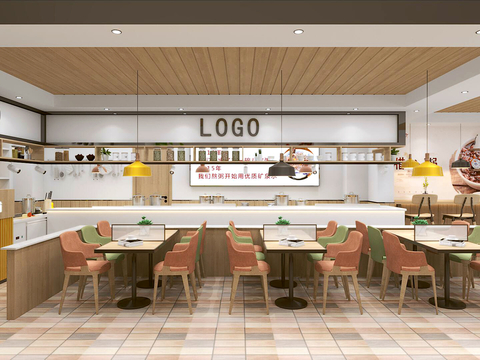 Modern Porridge Shop Fast Food DiningRoom