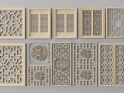 Chinese-style hollow partition