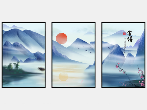 Chinese Landscape Painting Combination Painting Decorative Painting