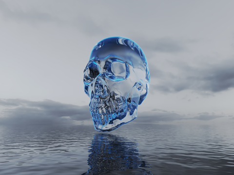 Crystal skull transparent Artistic Sculpture sculpture