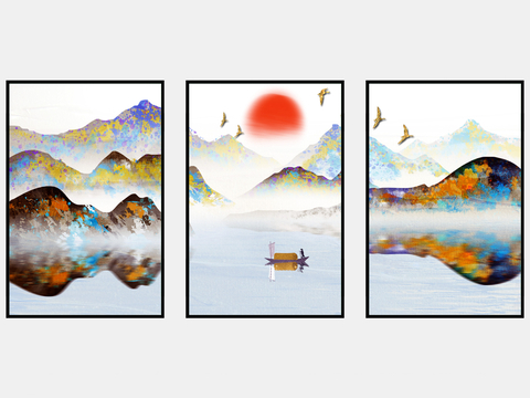 Chinese Zen Hanging Painting Landscape Painting Decorative Painting