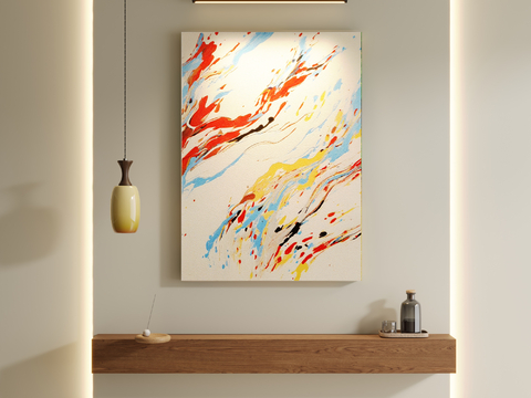 Mid-century Style Decorative Painting Abstract Painting